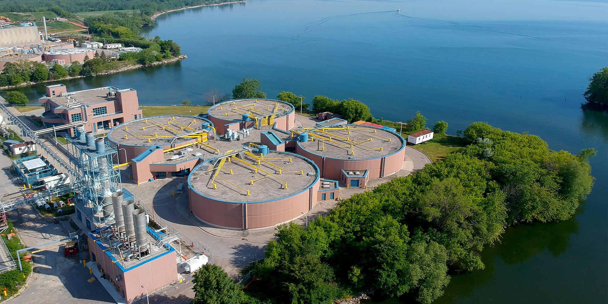 Aerial photo of Ashbridges Bay Treatment Plant